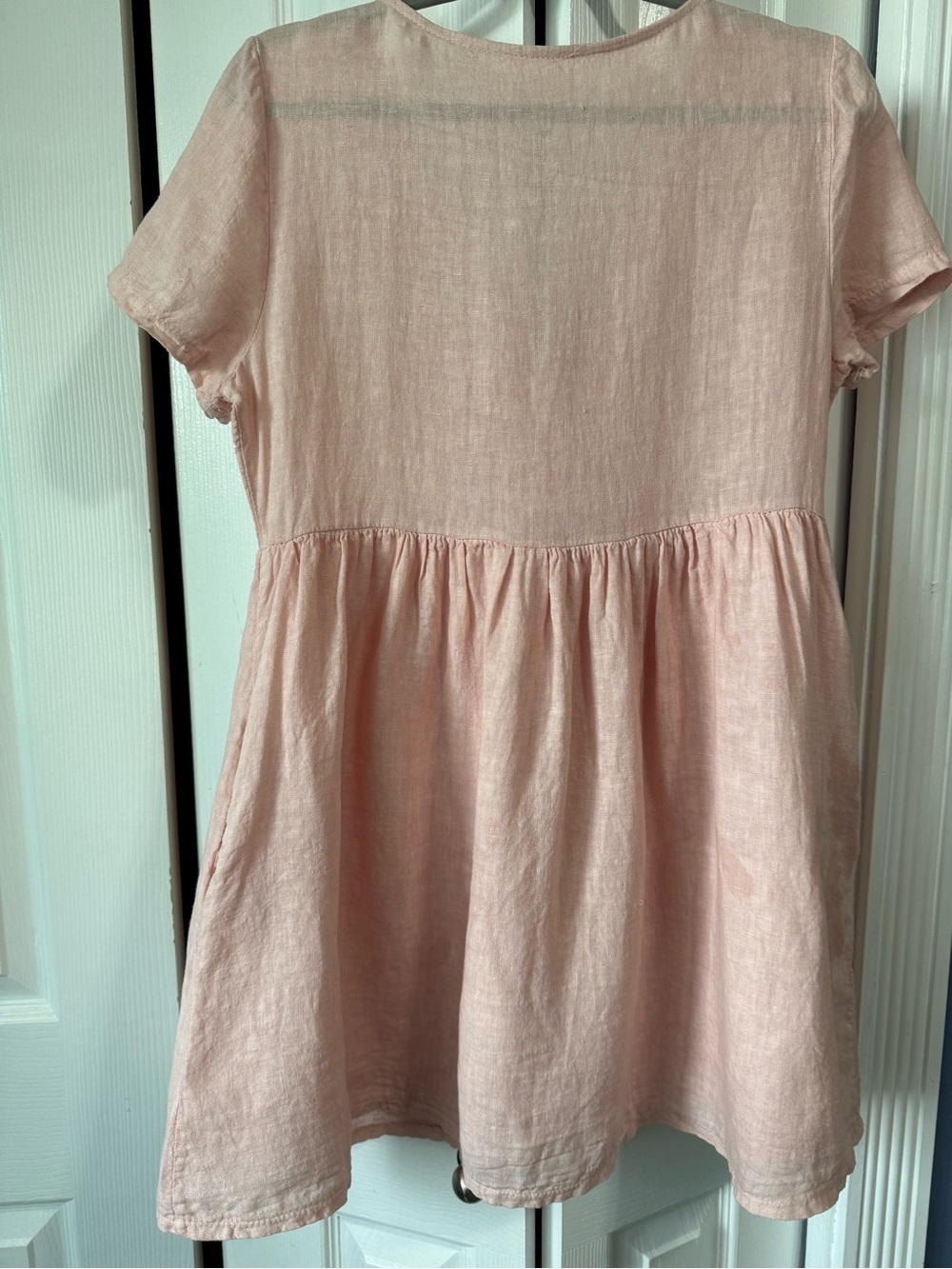 Jillian Harris x PRIV Hampton Pink 100% Linen Made in Italy Babydoll Dress S - Picture 5 of 12